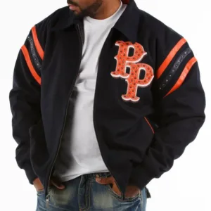 Pelle Pelle Detroit Black and Orange Jacket