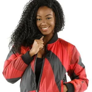 Pelle Pelle Womens Red Bomber Jacket