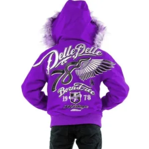 Pelle Pelle Kids 78 Born Free Purple Wool Jacket