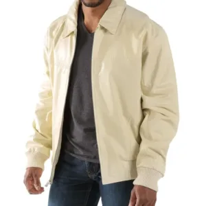 Pelle Pelle Plain Offwhite Leather Jacket