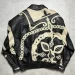 90s Pelle Pelle Chainlink Patched Black Leather Jacket