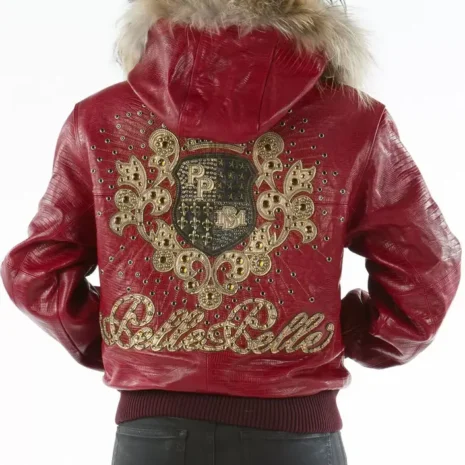 Bold Pelle Pelle Crest Red Fur Hood Jacket