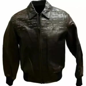 Brown Pelle Pelle Emblem Leather Jacket