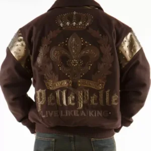 Pelle Pelle Brown Wool Live Like A King Jacket