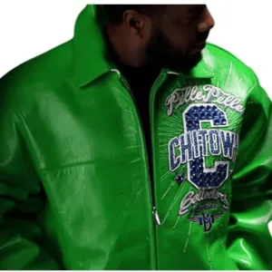 Chi-Town Pelle Pelle Green Leather Jacket