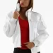 Ladies Leather White Jacket MB Bomber Pelle Pelle