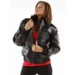 Glowing Black Leather Jacket MB Bomber Pelle Pelle Store