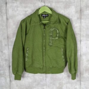 Marc Buchanan Pelle Pelle Mens Vintage Army Green Jacket