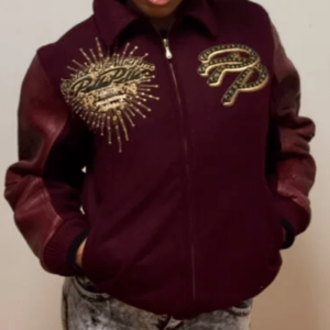 Maroon Pelle Pelle Greatest Of All Time Varsity Jacket