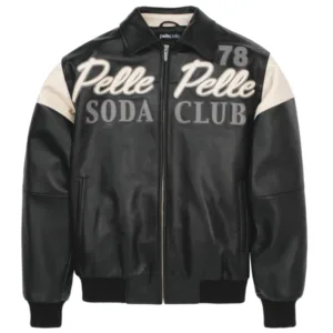 Men Pelle Pelle Soda Club Plush Black Jacket