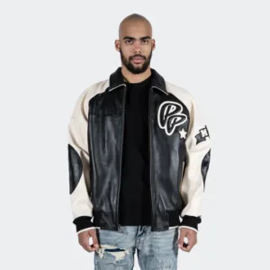 Men’s Pelle Pelle Original Soda Club Leather Jacket Black White