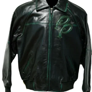 Mens Pelle Pelle Black Green Full Grain Leather Jackets