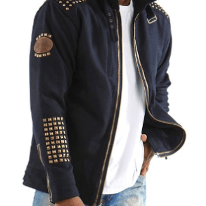 Men’s Pelle Pelle Studded Blue Jacket