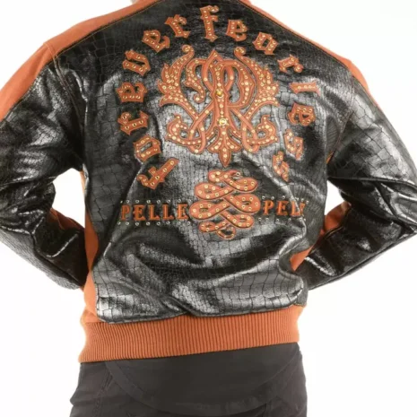 Orange Pelle Pelle Forever Fearless Wool Leather Jacket