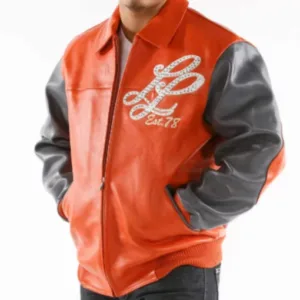 Orange Pelle Pelle Notorious Studded Leather Jacket