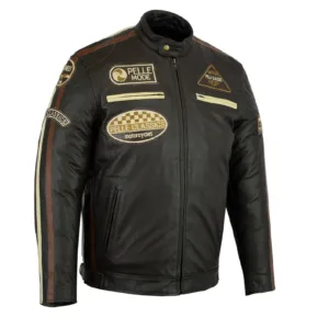 Pelle Fashion Motorbike Motorcycle Black Jacket