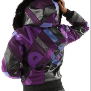 Pelle Pelle Abstract Pattern Purple Wool Jacket