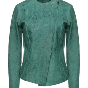 Pelle Pelle Biker Ovine Green Leather Jacket