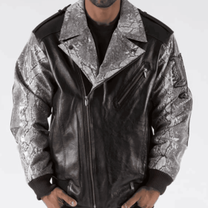 Pelle Pelle Black and Grey Leather Jacket
