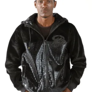Pelle Pelle Black Letterman Bomber Jacket