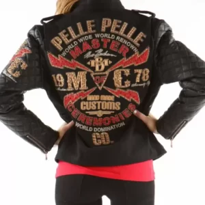 Pelle Pelle Black MC Studded Varsity Jacket