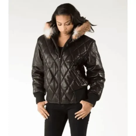 Pelle Pelle Black Quilted Fur Hood Jacket