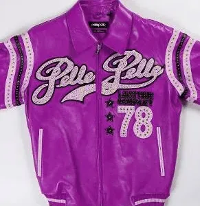 Pelle Pelle Dark Purple Varsity Leather Jacket