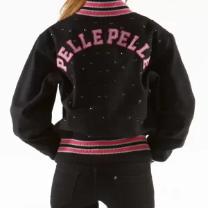 Pelle Pelle Black Studded 1978 Varsity Wool Jacket