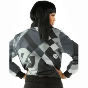 Pelle Pelle Black and Grey Nylon Women Jacket