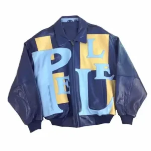 Pelle Pelle Blue Men Leather Bomber Jacket