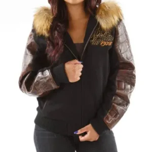 Pelle Pelle Exotic Fur Hood Brown Jacket