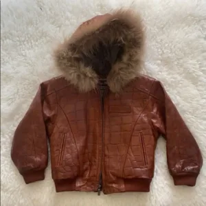 Pelle Pelle Brown Fur Collar Leather Jacket