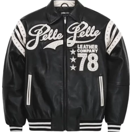 Pelle Pelle Encrusted Varsity Plush Black