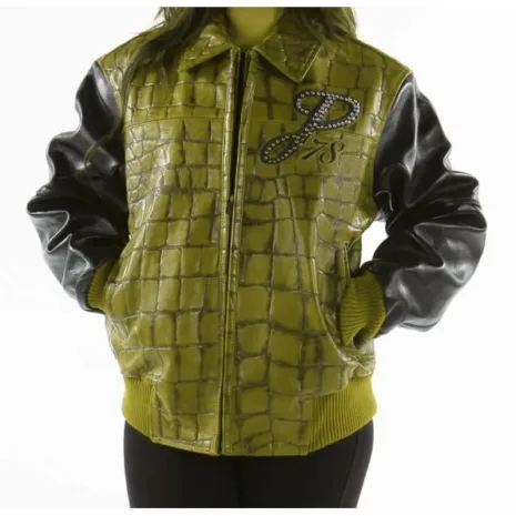 Pelle-Pelle-Exotic-Studded-Olive-Black-Jacket.webp