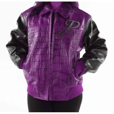 Pelle-Pelle-Exotic-Studded-Purple-Black-Jacket.webp