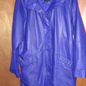 Pelle Pelle Womens Blue Long Leather Coat