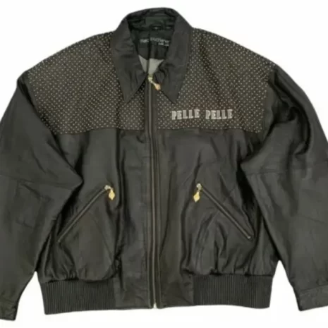 Pelle Pelle Gold Studded Black Jacket