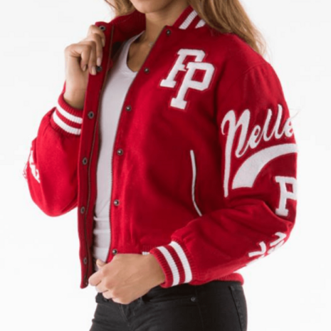 womens pelle pelle varsity jacket