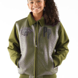 Pelle Pelle Kids Olive Shirt Collar Jacket