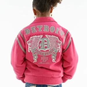 Pelle Pelle Kids Pink Detroit 1978 Wool Jacket