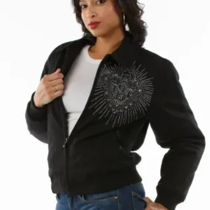 Pelle Pelle Ladies Platinum & Diamonds Black Jacket