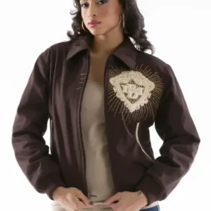 Pelle Pelle Ladies Platinum & Diamonds Brown Jacket
