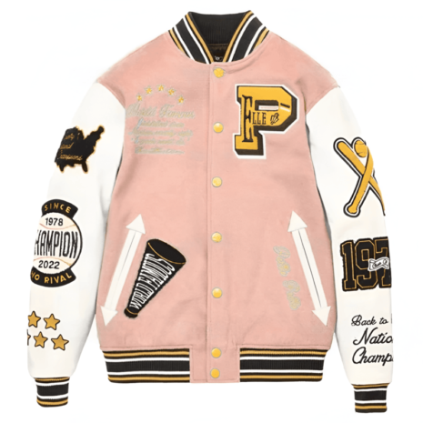 Pelle Pelle Light Pink Varsity Jacket