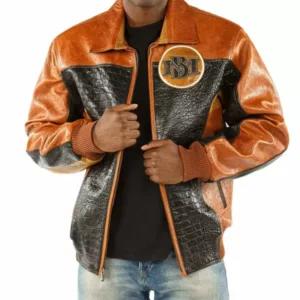 Pelle Pelle Marc Buchanan Brown Black Croc Jacket