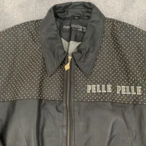 Pelle Pelle Marc Buchanan Gold Studded Black Jacket