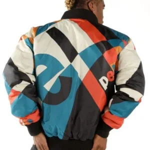 Pelle Pelle Mens Abstract Bomber Blue Jacket