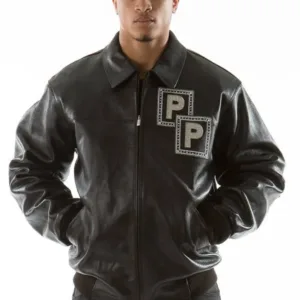 Pelle Pelle Mens Black Jeweled Jacket