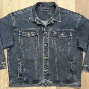 Pelle Pelle Mens Blue Denim Bomber Varsity Jacket