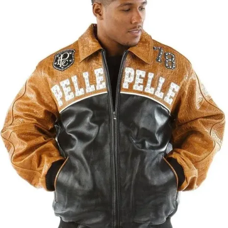 Pelle-Pelle-Mens-Born-Free-1978-Brown-Black-Leather-Jacket.webp