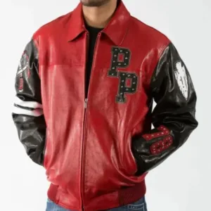 Pelle Pelle Mens Chief Keef Red Leather Jacket